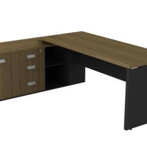 Mesa De Escritório Diretiva Com Armário Lado Esquerdo 1,50×0,70M