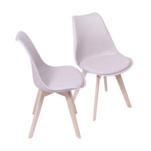 Kit 02 Cadeiras Em Polipropileno E Almofada Em Pu Base: Madeira - Fendi