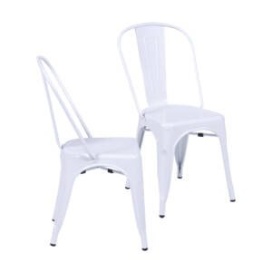 Kit 02 Cadeiras Estrutura Em Aço Com Pintura Epoxi Branca