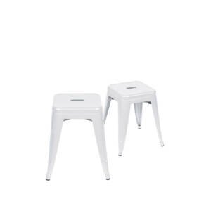 Kit 02 Banquetas Em Aço Com Pintura Epoxi Branca