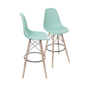 Kit 02 Banquetas 6619 Pp Tiffany Base Madeira
