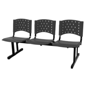 Cadeira Longarina Plastica 03 Lugares  Cor Cinza