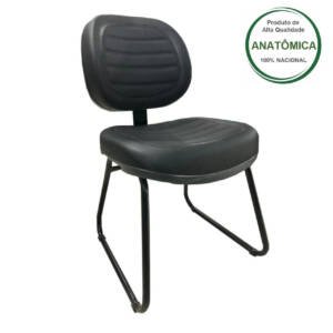 Cadeira Executiva C/ Capa Costurada Base Trapezio