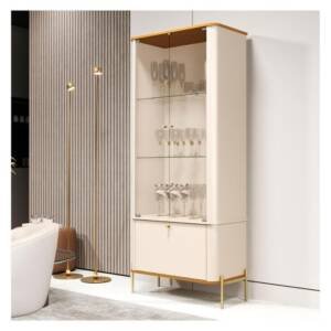 Cristaleira Tucupi Off White Pe Dourado
