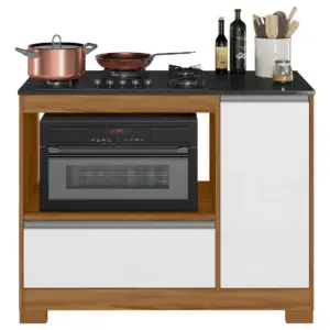 Balcão De Cozinha Notável Para Cooktop Nt 3050 Freijo Trend/Bco New