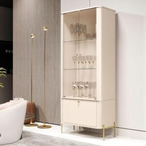 Cristaleira Tucupi Off White Pe Dourado