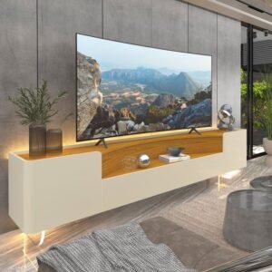 Rack Infinity 230 Led Pes Vidro Off White Naturale