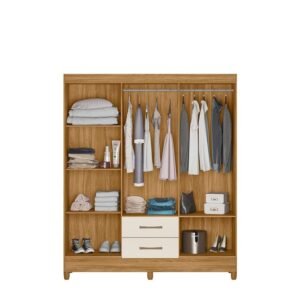 Guarda Roupa Casal 6 Portas e 2 Gavetas Panamá - Freijó/off White