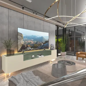 Rack Infinity 230 Led Pes Vidro Off White verde