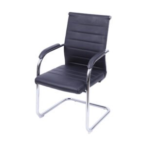 Kit 5 Cadeiras 3322 Preta Em Pu Base Fixa