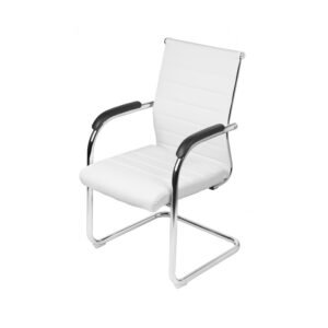 Kit 5 Cadeiras 3322 Baixa Em Pu Branca Base Fixa