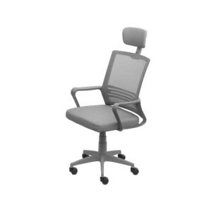 Cadeira Office 3334 Alta Cinza Base Rodizio Cromada