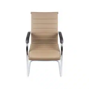 Kit 5 Cadeiras 3322 Baixa Em Pu Caramelo Base Fixa