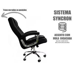 CADEIRA PRESIDENTE LUXO C/ MOLA  PRETA - OR 3321