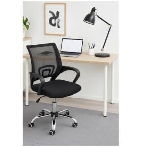 Cadeira Tela Giratória Baixa 3310 Preta C/Relax