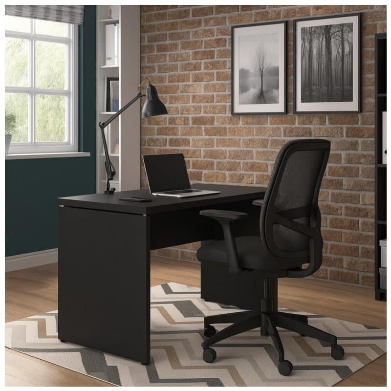 Mesa Escritório 1,50×0,70M Preto / Preto 40MM