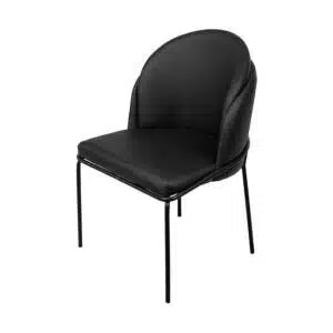 CADEIRA DENALI  ESPUMA  REVESTIDA EM PU PRETA E BASE EM AÇO  PINTADO