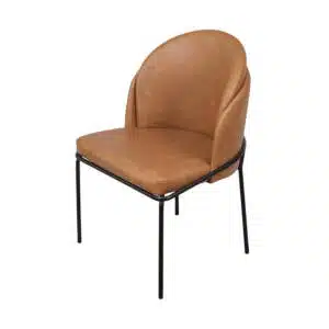 Cadeira Denali Espuma Revestida Em Pu Caramelo E Base Em Aco Pintado