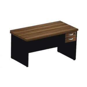 Mesa De Escritório 1,70×0,70M – 02 Gavetas – Wordstar – Nogal Málaga/Preto 40 MM