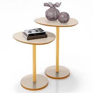 CONJUNTO MESA LATERAL  SAARA DESIGN ORGÂNICO