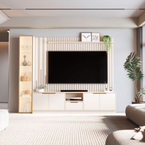 Painel Ripado Slim Modular Tucuma 2.3 Off  White