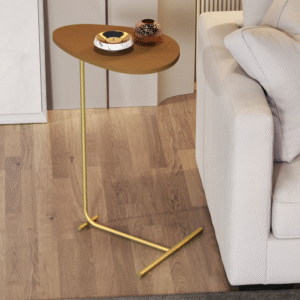 MESA DE APOIO SOFÁ  lLATERAL ORGANICO NATURE PÉ DOURADO