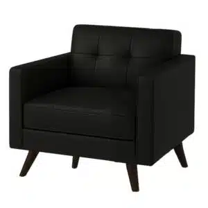 Poltrona Viola  de 1 lugar Pé De Madeira  /  preto