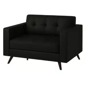 Poltrona Viola  2 Lugar Pé De Madeira  /  preto