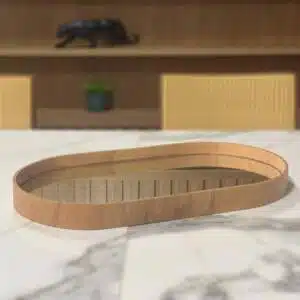 Bandeja Onix Elipse  60x25 Espelhado Amadeirado