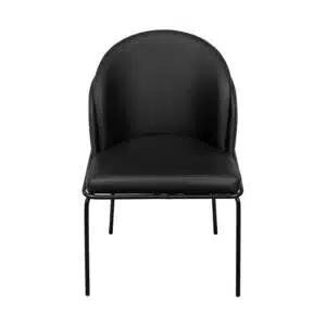 Cadeira Denali  Espuma Revestida em  PU Preta  E Base  Em  Aço  Pintado