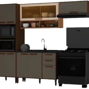 ARMÁRIO AEREO 120cm. MUNIQUE CANELATO / NAT.OFF