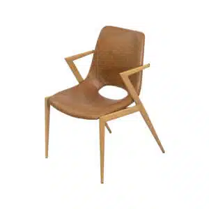 CADEIRA TAI  4422  BASE DE MADEIRA  ALMOFADADA  - CARAMELO