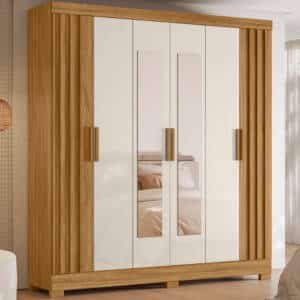 Guarda Roupa 6 Portas 2 Gavetas Moval Valença Freijo/Off White c/ esp