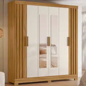 Guarda Roupa 6 Portas 2 Gavetas Moval Valença Freijo/Off White c/ esp