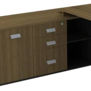 ARMÁRIO PARA MESA DIRETIVA  MALAGA /PRETO ESQUERDO 160x65x50 40mm