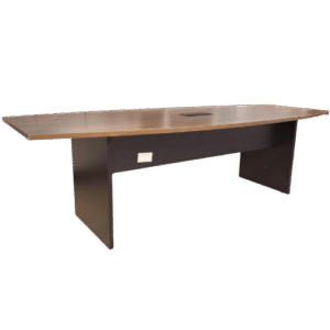 Mesa Reuniao Oval PPM 250x100 Prima 25mm NGM  PR + Caixa Tomada PR