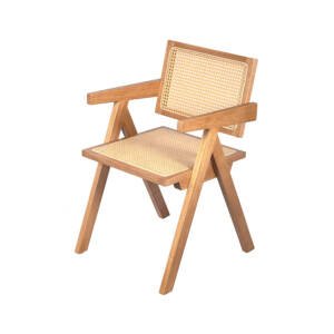 Cadeira Chandy em Madeira Assento em Palha Natural