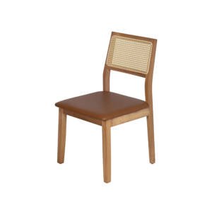 Cadeira Nia Madeira Clara Rattan com Assento Caramelo 1180