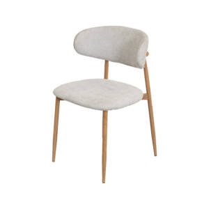 Cadeira ALBA 4414 Tecido cinza Base metal Cor madeira clara