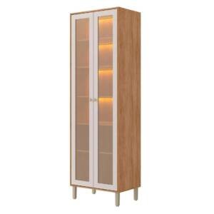 CRISTALEIRA  cristal REFLECTA  CRISTAL C/ LED  70cm  2 PT  - CINAMONO OFF  WHITE