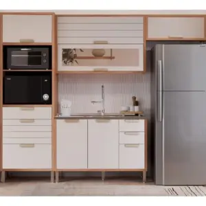 Cozinha Modulada  Eloise C/Vidro  Reflecta 4 Peças