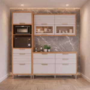Cozinha Modulada  Eloise C/Vidro  Reflecta Torre quente 3 Peças