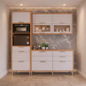 Cozinha Modulada  Eloise C/Vidro  Reflecta Torre quente 3 Peças