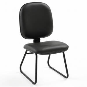 Cadeira Diretor Lisa com Base Trapezio - Courino Preto