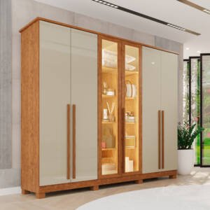 Guarda Roupas Antares 6Pts  2 Mold Reflecta Cina/Are/Ci C/Led