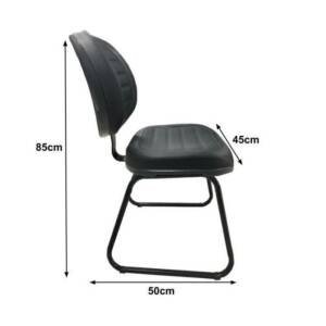 Cadeira Executiva Costurada Base Trapézio – Martiflex – Cor Preta