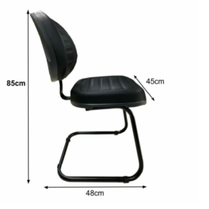Cadeira Executiva Costurada Base Em “S” Preta – Cor Preta – Martiflex
