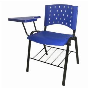 Cadeira Universitária Com Prancheta e Assento Em Polipropileno Azul