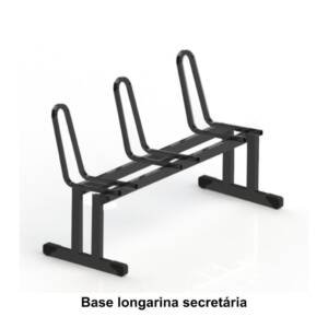 Base Longarina Secretaria C/ L 3 Lugares - Preta