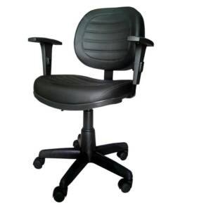 Cadeira Executiva Costurada Giratória Com Braços Reguláveis – Martiflex – Cor Preta